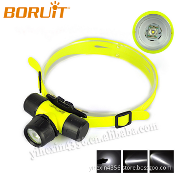 Factory Outlet Price Plastic Zoom 20 meters LED Diving Headlight Headlamp